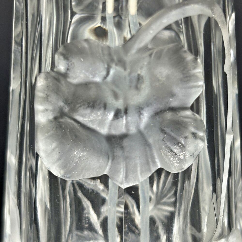 Moser Atomizer Perfume Bottle Intaglio Cut Floral Clear Glass Vintage - Picture 7 of 9